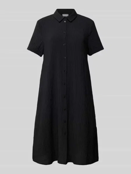 Sukienka koszulowa o długości do kolan z fakturowanym wzorem Jake*s Casual czarna