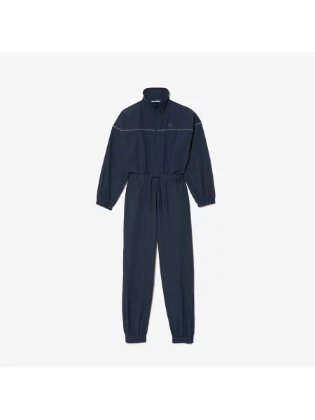 Lacoste kombinezon z nylonu z zamkiem błyskawicznym granatowy