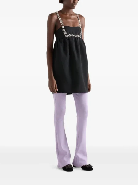 Rochie mini Prada cu broderie de costum mini negru
