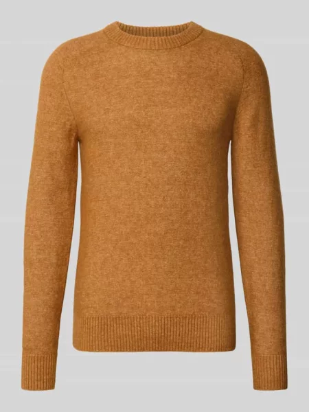 Sweter o kroju regular fit z dzianiny z mieszanki wełny z alpaki i wełny model ‘RAI’ Selected Homme