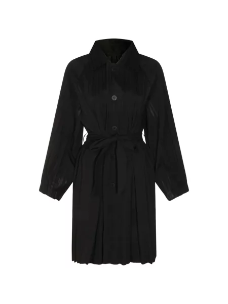 Cu centură palton Pleats Please Issey Miyake negru