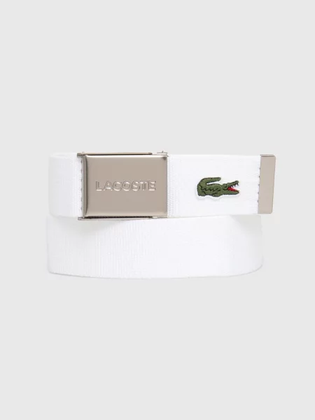 Ремінь Lacoste з ремінцями білий