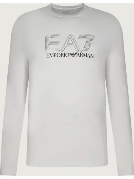 Tricou mânecă lungă Ea7 alb