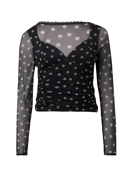 Abercrombie & Fitch Tričko ZOE černá bílá