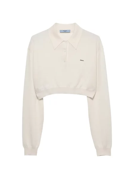 Decupat tricou polo Prada din cașmir