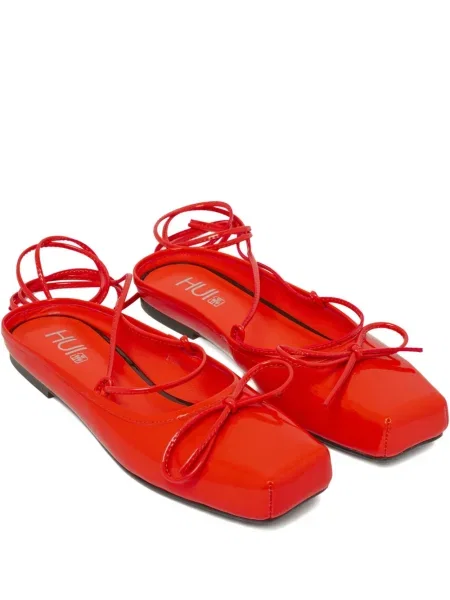 Pantofi cu toc Hui Milano cu vârf pătrat roșu