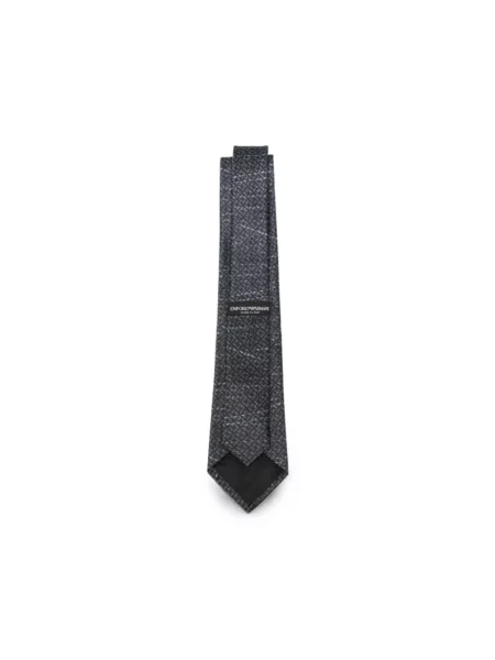 Krawat Emporio Armani w geometryczne wzory czarny