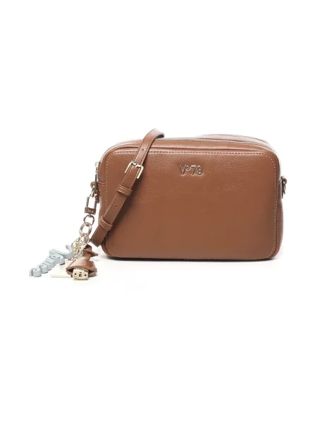 Torebka crossbody V73 skórzana brązowa