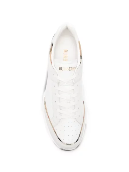 Sneakerși Burberry din piele alb