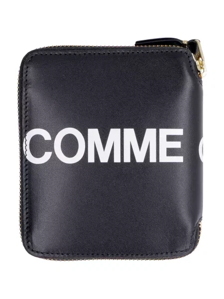 Portfel Comme Des Garcons skórzany z logo czarny