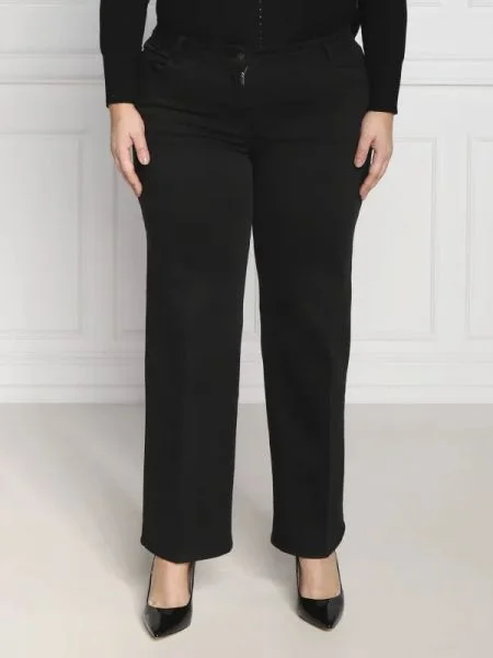 Persona by Marina Rinaldi Pantaloni RABICCO Plus size | Straight fit negru