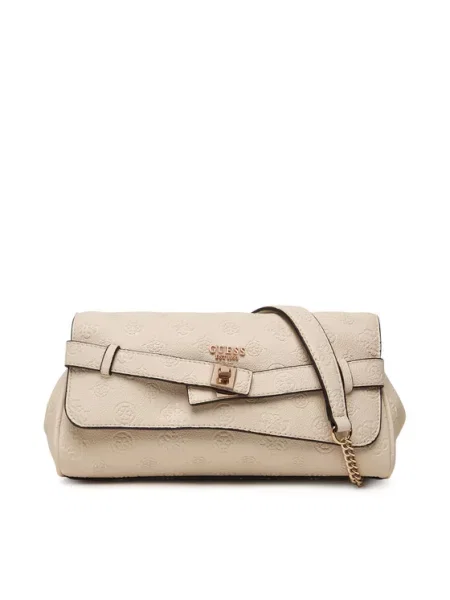Guess Geantă Ella Logo deschis bej