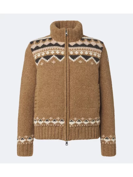 Geacă cu puf Moncler de lână bej