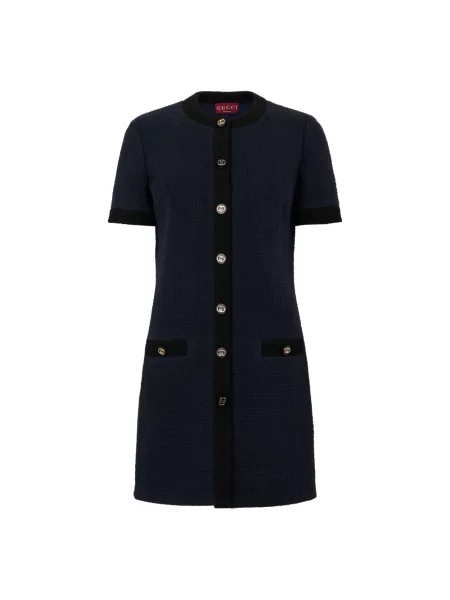 Sukienka mini Gucci wełniana niebieska