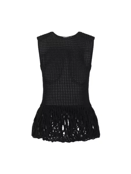 Lniana podkoszulka Alaïa czarna