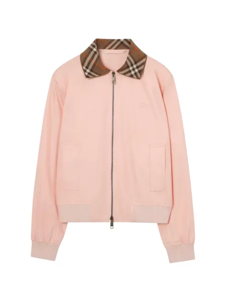 Decupat geacă bomber Burberry cu imprimeu tropical roz