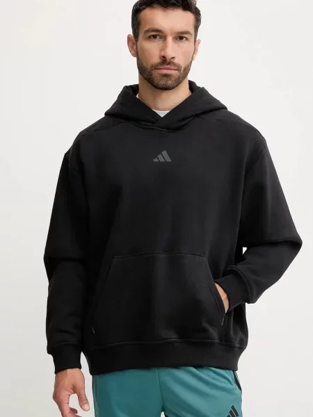 Φούτερ προπόνησης adidas Performance POWER με κουκούλα μαύρο