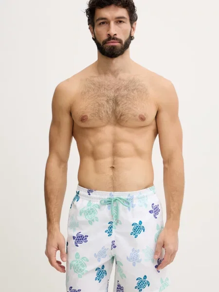 Vilebrequin pantaloni scurți de baie bărbătești MOOREA alb