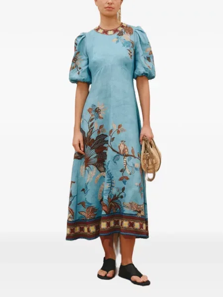 Rochie midi Alemais până la genunchi de costum albastru