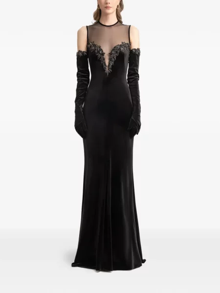 Rochie Gemy Maalouf de catifea de costum negru