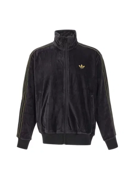 Welurowa bluza sportowa Adidas czarna