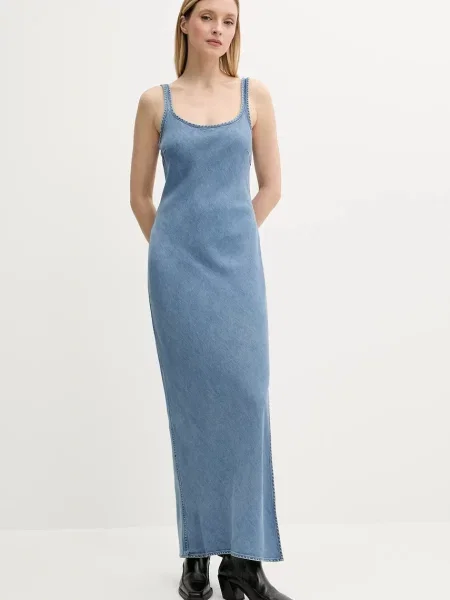 Samsoe Samsoe rochie SASUNNA maxi drept albastru