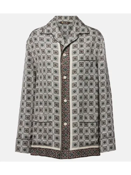 Cămașă Loro Piana de mătase cu imagine