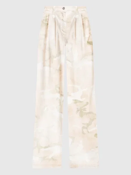 Джинси в камуфляжний принт Ermanno Scervino бежеві