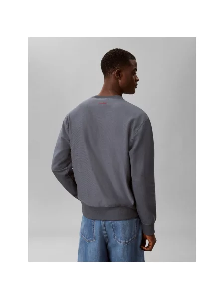 Calvin Klein Jeans Mikina modrosivá / červená sivá