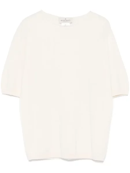 Tricou Bruno Manetti din cașmir alb