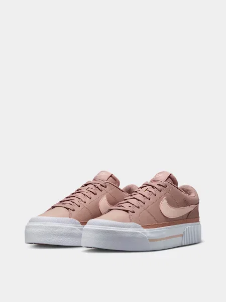 Кожаные кеды Nike розовые