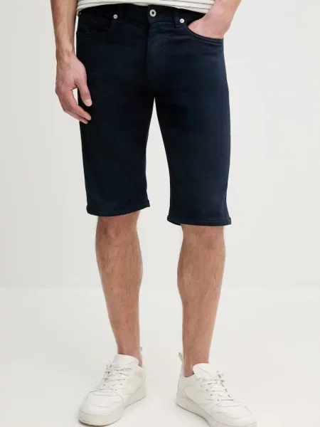 Kraťasy Pepe Jeans SLIM GYMDIGO SHORT tmavomodrá