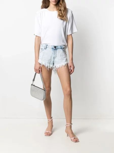 Pantaloni scurți din denim One Teaspoon albastru