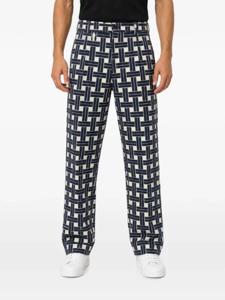 Pantaloni Kenzo cu imagine cu imprimeu geometric albastru