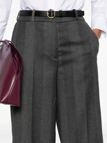 Pantaloni Peserico cu model herringbone gri