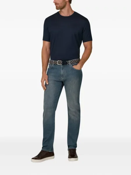 Tricou Boggi Milano de mătase albastru