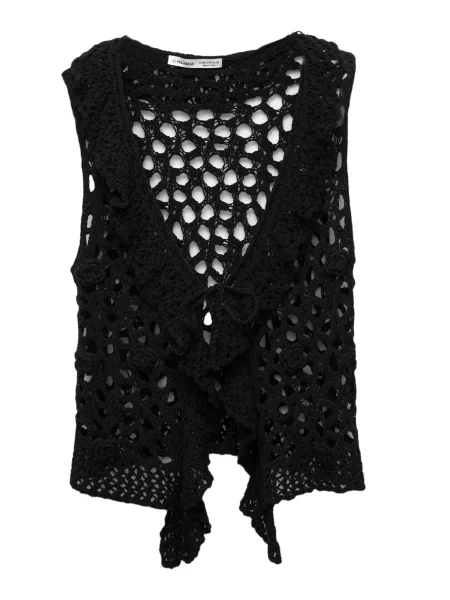 Pull&Bear Vestă tricotată negru