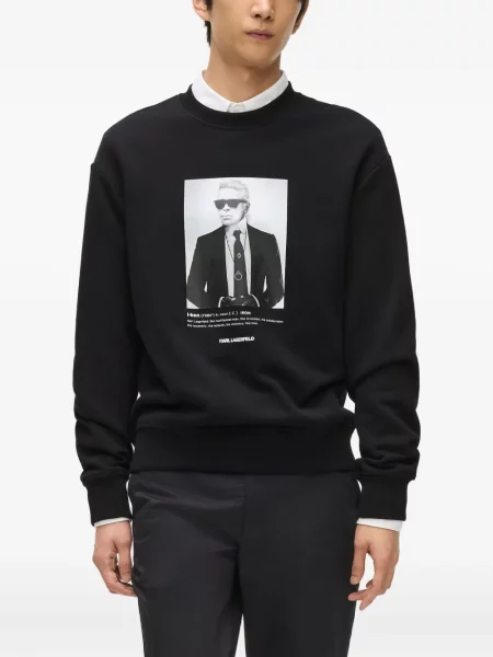Hanorac Karl Lagerfeld cu imagine negru