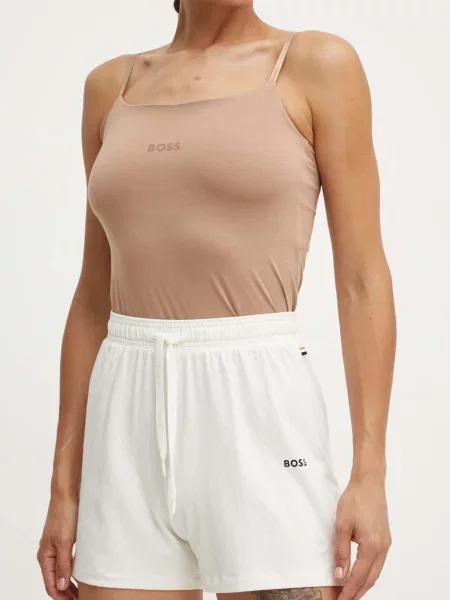 Однотонные шорты Boss с высокой посадкой белые