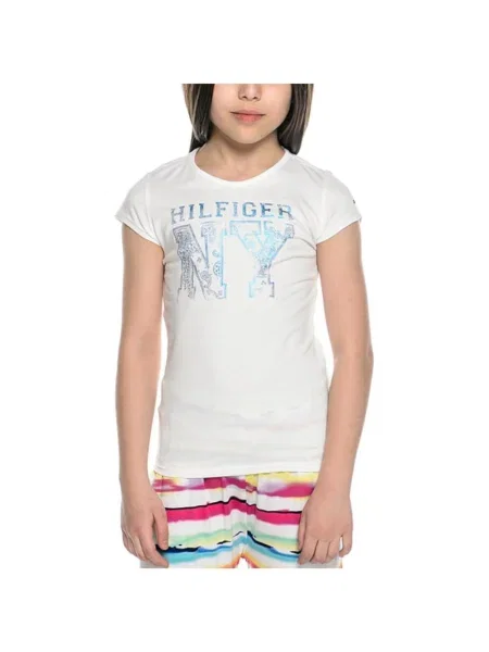 Tricou copii Tommy Hilfiger alb