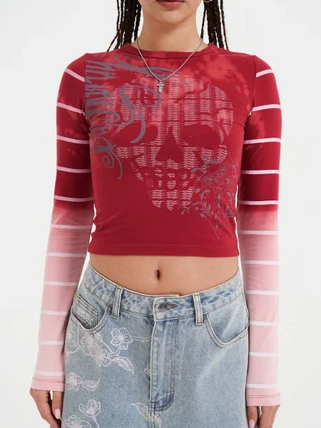 Ed Hardy Tricou roz / roșu alb