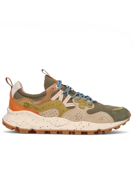 Sneakersy Flower Mountain skórzane w kwiatki brązowe