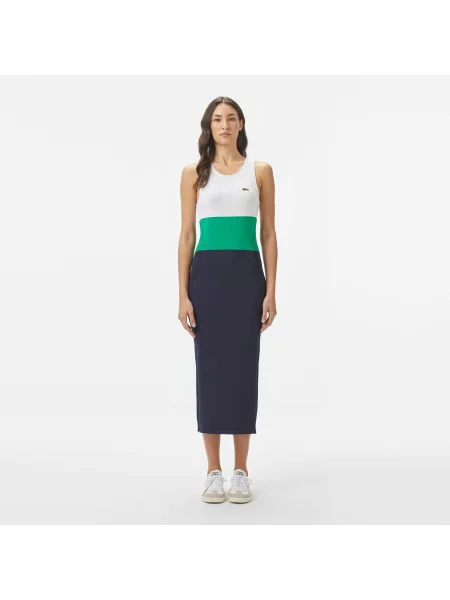 Lacoste сукня Slim Fit синя