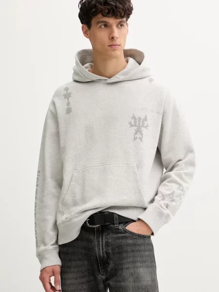 Bombažen pulover ZADIG&VOLTAIRE s kapuco siva