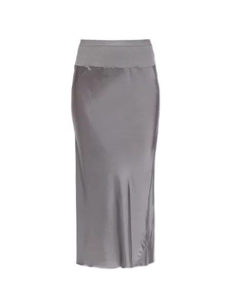 Fustă midi Rick Owens din satin gri