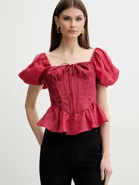 Bardot bluză ESRA femei rosu uni