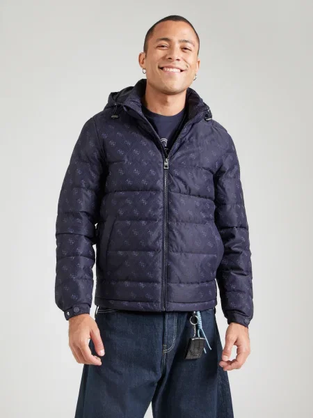 GUESS Geacă | Relaxed fit albastru