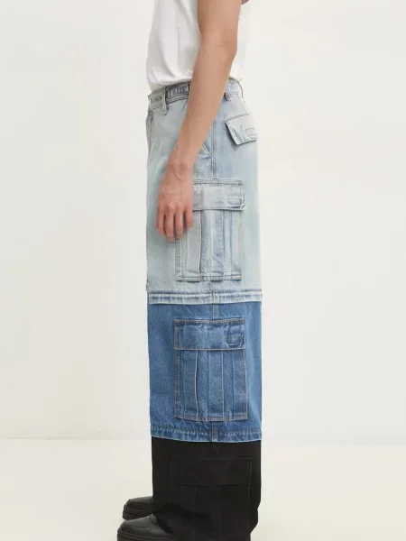 Τζιν παντελόνι VETEMENTS Deconstructed Triple Cargo μπλε