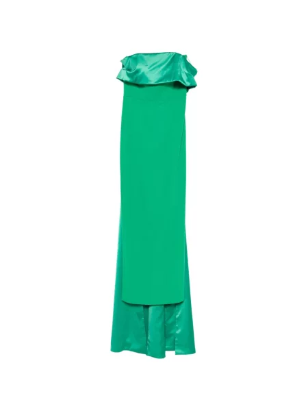 Rochie maxi Alessandro Legora cu funde fără bretele verde