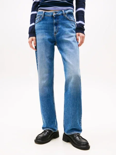 Tommy Jeans Blugi Kira Straight Fit albastru